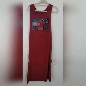 Amanda‎ Smith Vintage Floral Patchwork  Dress SP Maxi Square Neck Lagenlook Boho